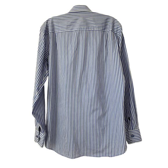 Stone Rose Black Rivet Striped Contrast Cuff Mens Button Down Shirt Size 2 Small - Picture 10 of 10